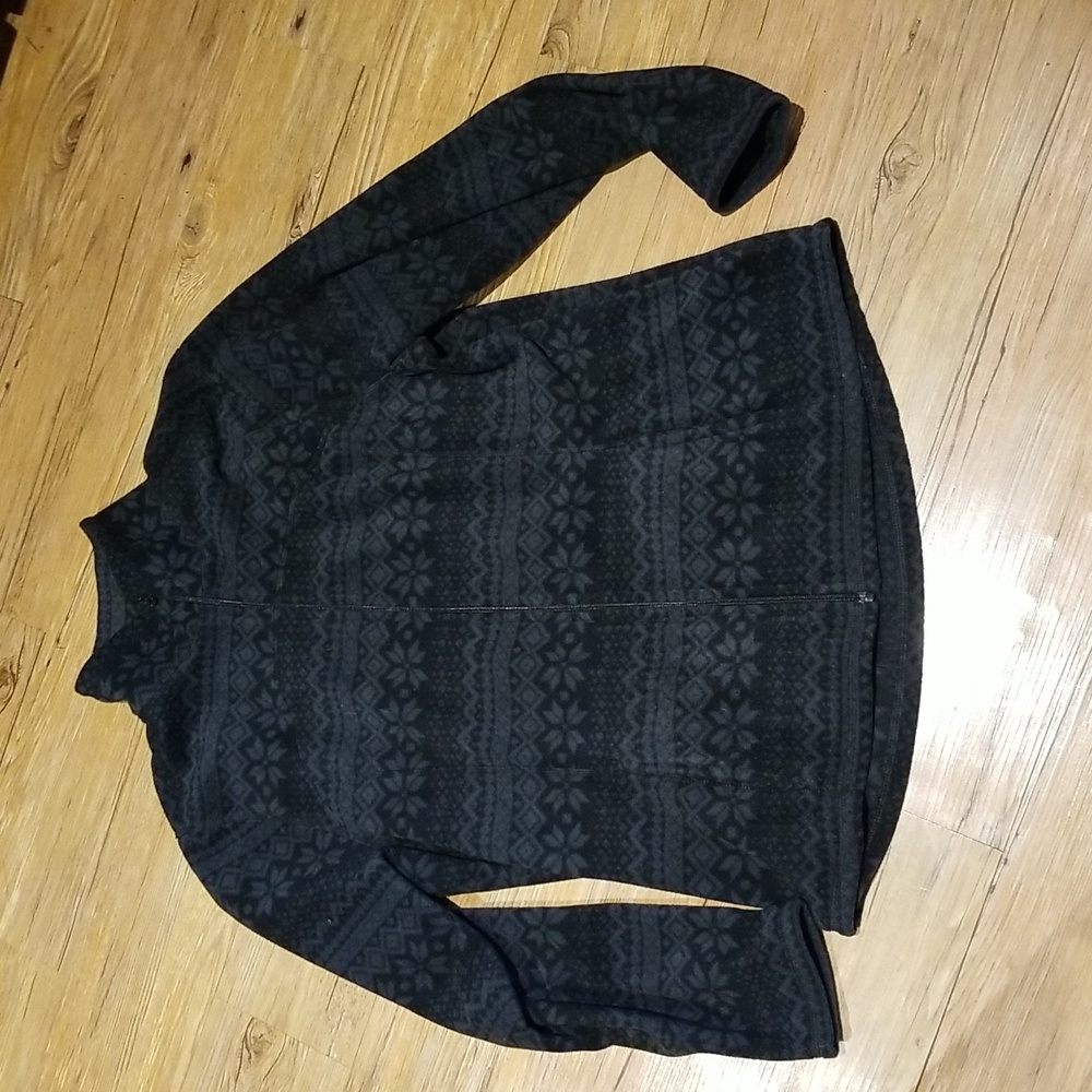 NWOTS zipper front fleece w/pockets Black/grey pattern sz XXL